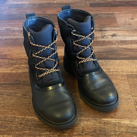 Sorel Womens Black Boots Lennox Waterproof Outdoor Duck Leather/Suede  Size 9 - Picture 2 of 13